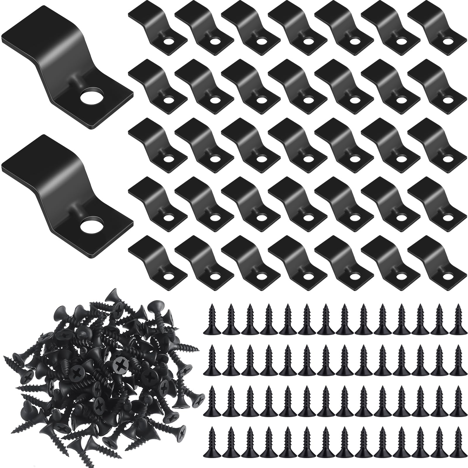 200 Sets Table Top Fasteners with Screws Metal Z Clips for Table